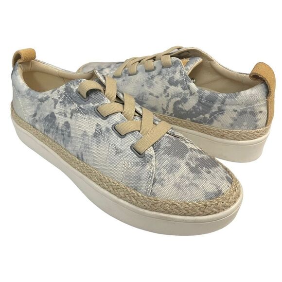 Spenco Malibu 21‎ Gray Tie Dye Gore Laced Slip-on Platform Comfort Sneakers 8.5B - Picture 1 of 8